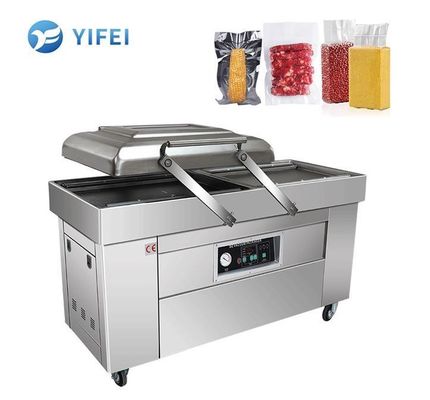 Máquina de embalaje a vacío de doble cámara para mariscos carne salada pescado seco carne de cerdo carne de res y arroz