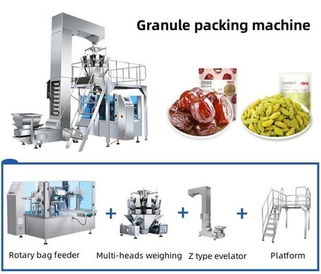 Máquina de embalaje de polvo líquido de gránulos con combinación computarizada de varias cabezas Adecuada