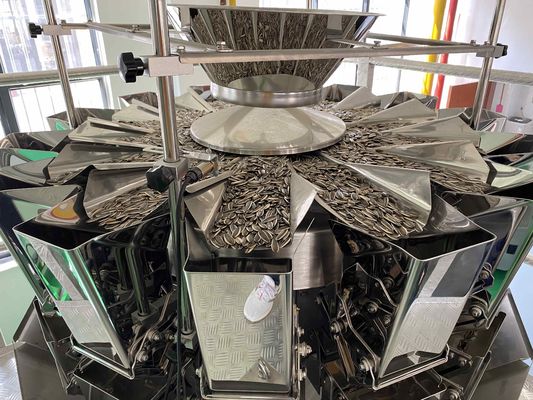 Máquina de embalaje de bolsas de papel con accionamiento eléctrico para granos de café y nueces con varias cabezas de pesaje