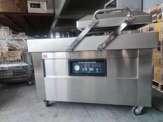 Máquina de embalaje industrial de vacío de doble cámara para alimentos con potencia de bomba de vacío de 1,5 kW