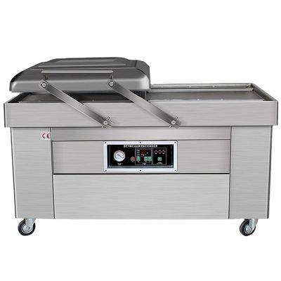 Máquina eléctrica de embalaje a vacío de doble cámara para comida rápida en talleres de maquinaria