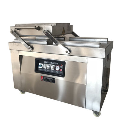 Máquina eléctrica de embalaje a vacío de doble cámara para comida rápida en talleres de maquinaria