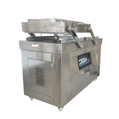 Máquina eléctrica de embalaje a vacío de doble cámara para comida rápida en talleres de maquinaria