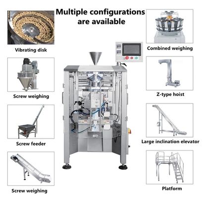 0.8L Máquina de embalaje de bolsas de granulados de polvo vertical para granos de café