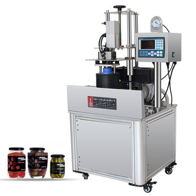 Máquina automática de tapón de vacío de 220V/50/60HZ para frascos de salsa de alimentos envases de vidrio botellas