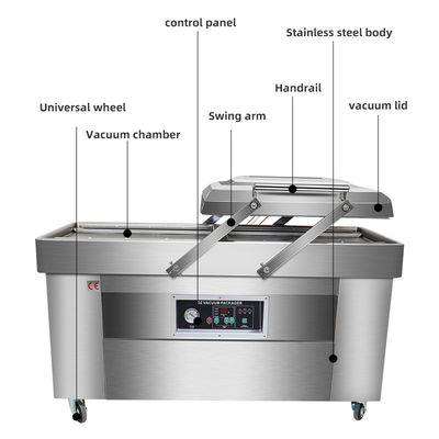 Certificación CE DZ400 Máquina automática de embalaje a vacío de doble cámara para alimentos
