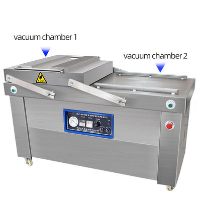 2.1KW Máquina de embalaje a vacío de doble cámara para bolsas de ropa/líquidos químicos/mercancías