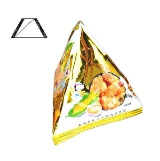 Máquina de embalaje de bocadillos de bolsas de plástico de triángulo vertical para embalaje automático de granulados de alimentos