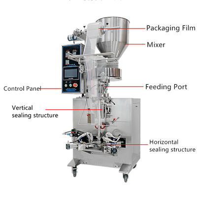 Máquina de embalaje de bocadillos de bolsas de plástico de triángulo vertical para embalaje automático de granulados de alimentos