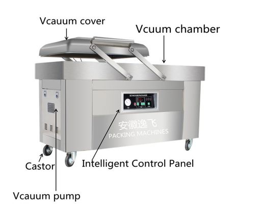 Acero inoxidable 304 DZ-600/2SB Máquina de embalaje a vacío de doble cámara para una larga duración