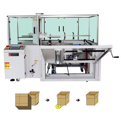 Materiales de embalaje de plástico Caja de caja totalmente automática Erector de cartón con sellador de fondo