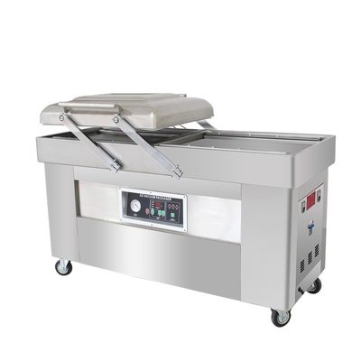 Máquina de embalaje de vacío de doble cámara ideal para el embalaje de carne de cerdo y res con accionamiento eléctrico