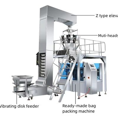 Material de embalaje de plástico utilizado Máquina de embalaje de bolsas rotativas de velocidad para frutos secos y semillas