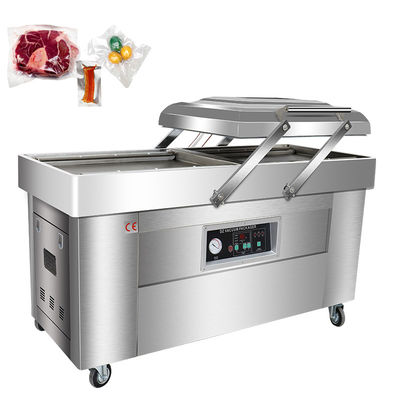 Máquina de sellado de vacío de alimentos industriales con doble cámara y todo acero inoxidable