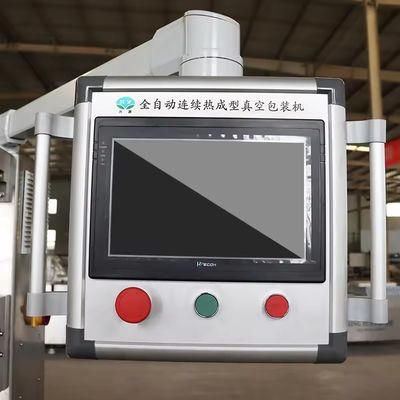 Máquina de embalaje de vacío de bandeja rígida de termoformación automática con accionamiento eléctrico con llenado de gas
