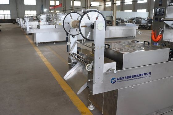Máquina de embalaje de vacío de bandeja rígida de termoformación automática con accionamiento eléctrico con llenado de gas