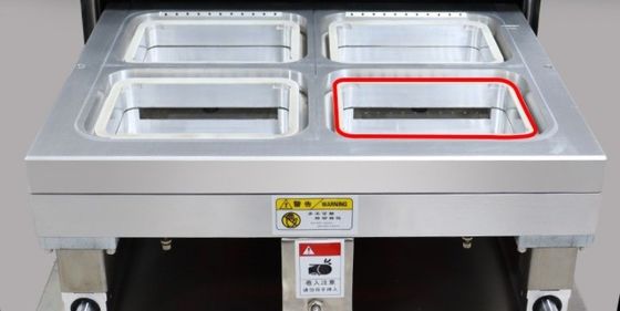 Sellador de bandejas de gas para pollo, pescado y verduras en envases con atmósfera modificada