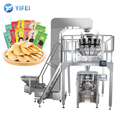 10 cabezas de pesaje llenar rollo Máquina de embalaje vertical para caramelos de merienda con torsión de cacahuete 350 KG