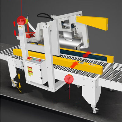 Máquina ajustable para doblar y sellar la tapa de cartón para diferentes alturas de cartón