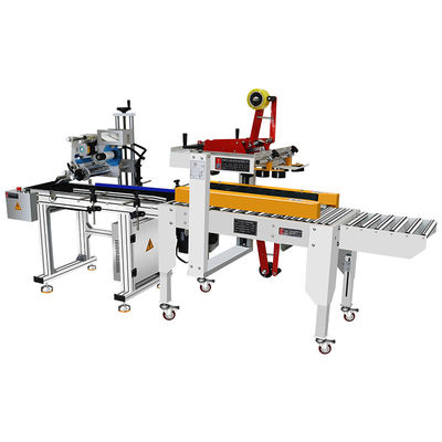 Máquina automática de sellado y etiquetado de cajas de cartón con cinta adhesiva para material de embalaje