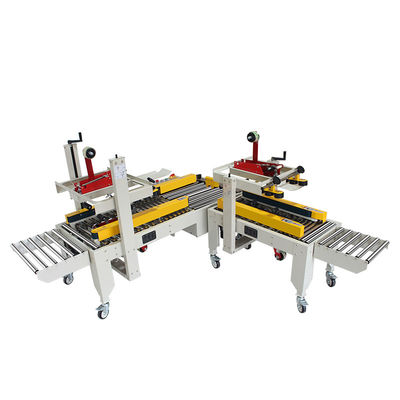 FXJ-4030S Máquina de sellado de cinta de sellado de caja de cartón semiautomática con ambos extremos de la mesa de rodillos