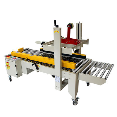 FXJ-4030S Máquina de sellado de cinta de sellado de caja de cartón semiautomática con ambos extremos de la mesa de rodillos