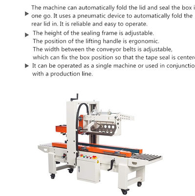 Máquina automática de sellado de cajas de cartón 1830*670*1230mm para embalaje y sellado