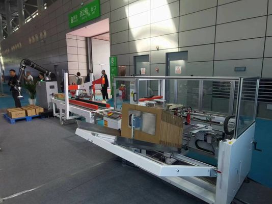 IP65 Línea de embalaje con caja de bolsas de cartón caja erector sistema de paletización de sellador plegable