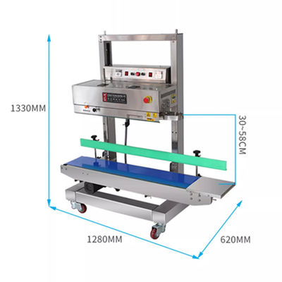 Sellador de banda vertical continua de accionamiento eléctrico para bolsas de embalaje de alimentos