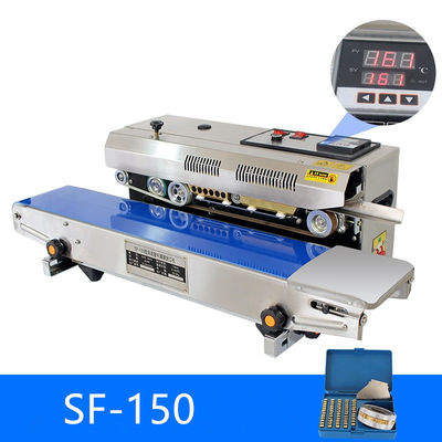 Sellador de banda horizontal automático para bolsas de plástico con película de tamaño de mesa de transporte 800 * 150mm