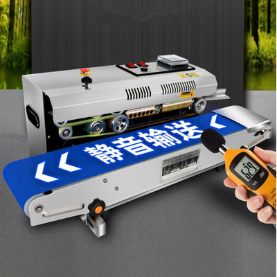Sellador de banda horizontal automático para bolsas de plástico con película de tamaño de mesa de transporte 800 * 150mm
