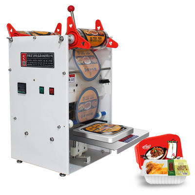 Máquina de sellado manual de la caja de bocadillos para llevar con material de embalaje de madera
