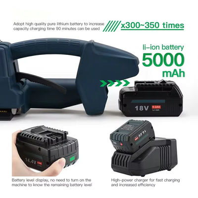 Herramienta de bandaje de fijación de embalajes de PET PP portátil con velocidad de apretamiento rápida 100-200 mm/s