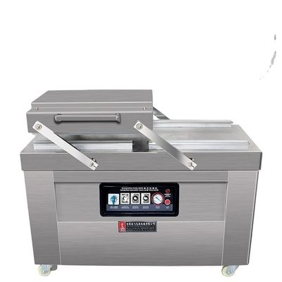Máquina de embalaje y sellado de alimentos con sellador de vacío de doble cámara de acero inoxidable 201