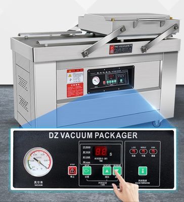 Máquina de embalaje y sellado de alimentos con sellador de vacío de doble cámara de acero inoxidable 201