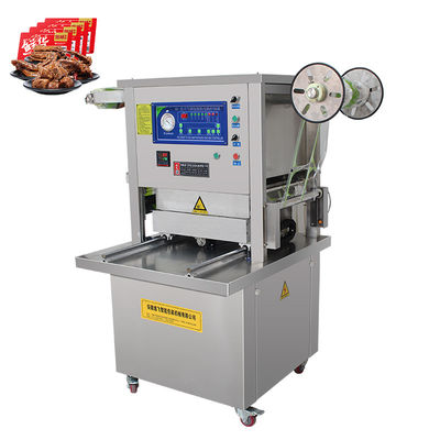 Sellador de bandejas de alimentos con vacío calificado CE con accionamiento eléctrico para la conservación de alimentos y bebidas