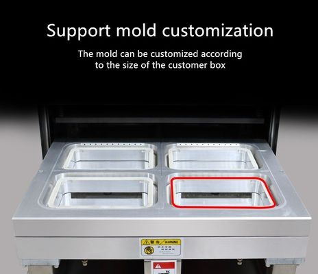 Sellador de bandejas de alimentos con vacío calificado CE con accionamiento eléctrico para la conservación de alimentos y bebidas