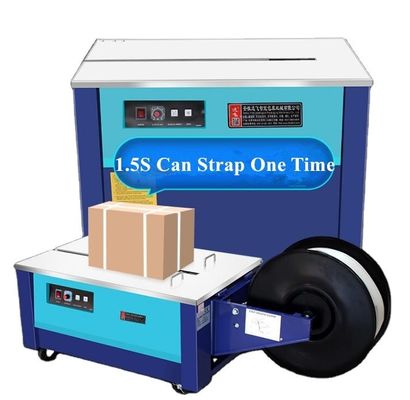 Máquina semiautomática de embalaje de plástico con correas para cajas de cartón de 90 kg de capacidad