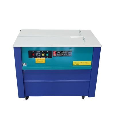 Máquina de fijación de paquetes de PP semiautomática para envases de cajas de cartón corrugado