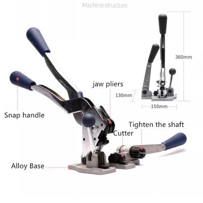 Herramientas de sujeción manuales 3 en 1 para cinturones de PP de 13 mm Industria textil debe tener