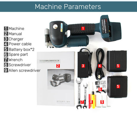 Máquina de embalaje manual de PET eléctrica de 19 mm con batería para material de embalaje de plástico