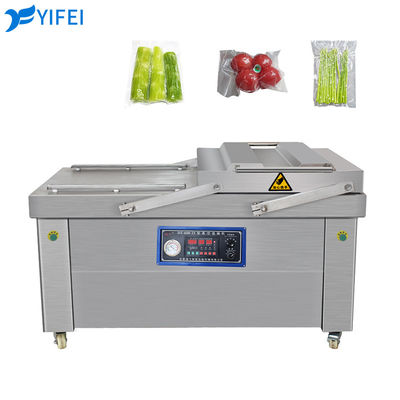 Sellador de vacío de doble cámara para piensos para animales Chocolates Pepinillos de cordero de ternera Pan