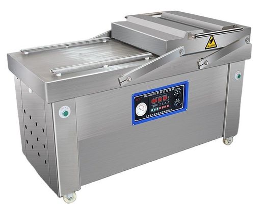Sellador de vacío de doble cámara para piensos para animales Chocolates Pepinillos de cordero de ternera Pan