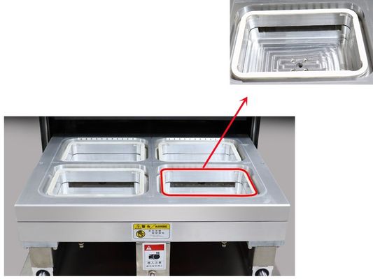 815mmx990mmx1670mm Gas industrial automático lavado de la carne alimentos mapa de la piel bandeja sellador de vacío