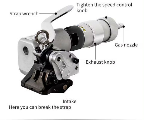 FTL-S19 32mm banda de metal neumático herramienta de tensión de cinta de acero para 0,6-1,2 mm de ancho de la correa