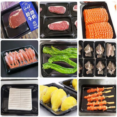 Máquina avanzada de embalaje de piel de vacío para alimentos con voltaje de 220V/50HZ y tamaño de cámara de 710*510*90mm