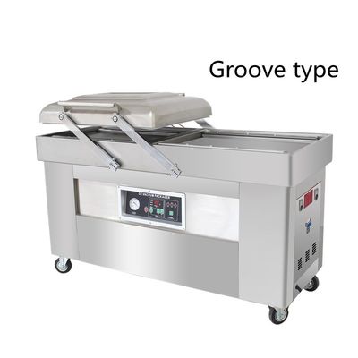 Embalaje de plástico de carne de res 40m3/h Velocidad de la bomba Embalaje de vacío de cámara doble vertical