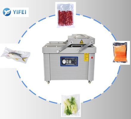 Máquina de embalaje al vacío de acero inoxidable de doble cámara 2200W para carne, arroz, bocadillos y pescado