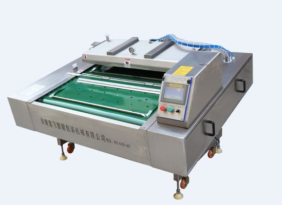 Sealers de vacío para alimentos de tipo cinturón rodante continuo para bolsas Tamaño máximo del paquete 1000*420*9mm