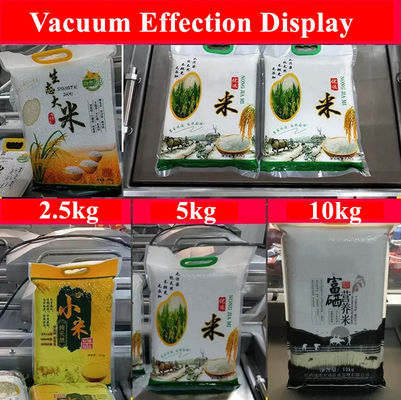 Envasador de vacío de frijoles de caja automática completa para la máquina de embalaje de vacío de arroz de trabajo pesado 1 kg